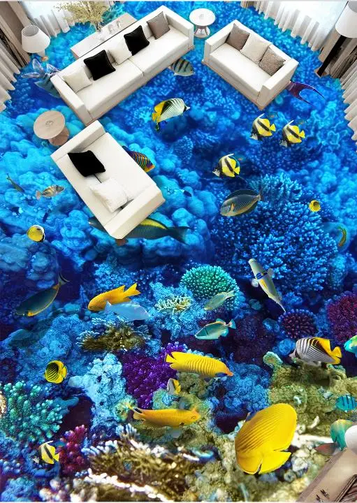 Водонепроницаемые самоклеящиеся ПВХ 3d напольные покрытия виниловые обои для