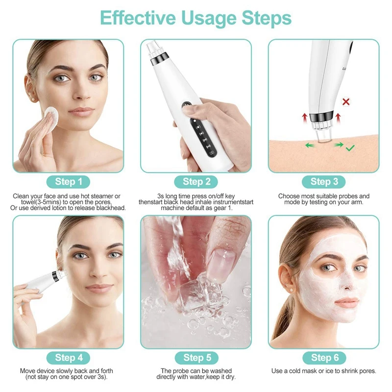 

Blackhead Remover Face Deep Nose Cleaner T Zone Pore Acne Pimple Removal Vacuum Suction Facial Beauty Clean Skin Tools