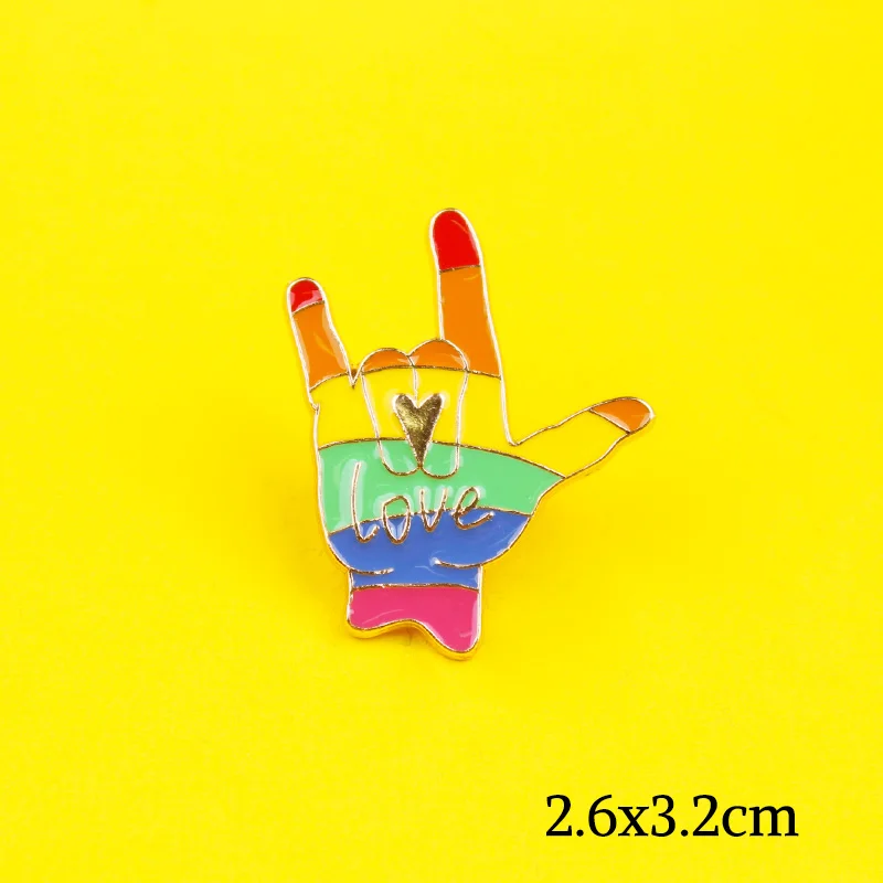 Любовь Радуга гей шпильки сердце эмаль шпилька флаги карандаш Броши с сердечком