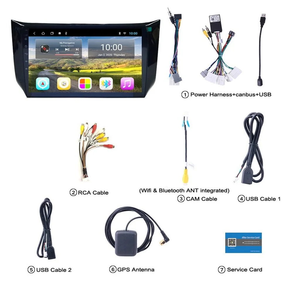 Автомобильный мультимедийный проигрыватель Android 10 0 с GPS для NISSAN SYLPHY 2012-2018 Wifi 4G AHD DSP