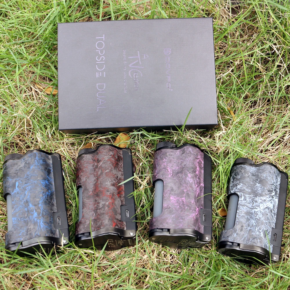 DOVPO Верхний двойной карбоновый Squonk мод с чипом YIHI Питание от двух аккумуляторов 18650 Макс. Выход 200 Вт электронная сигарета мод Vs Drag 2