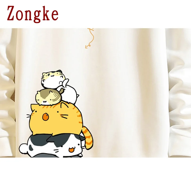 

Zongke Cartoon Cat Sweatshirt Men Tops Harajuku Streetwear Mens Clothes Funny Pullover Men Sweatshirts Hip Hop 5XL 2021 Spring