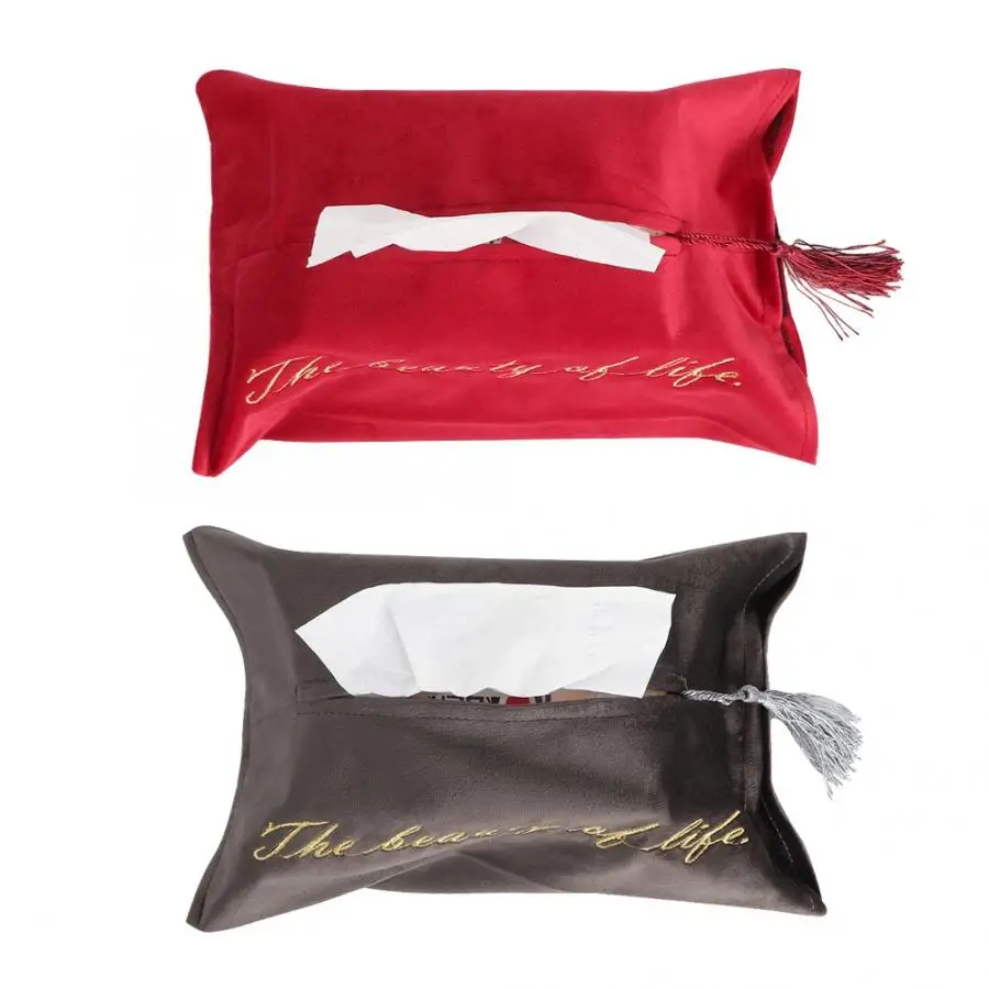 Портативный простой вышитый тканевый мешок для полотенец бумажный лоток коробка