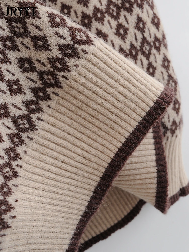 

Women's V-neck Casual Printed Pullover Vest Loose Sleelveless Plaid Knitted Sweater Female Vintage Sweater Early Autumn