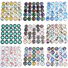 Стеклянные пуговицы, 10 шт.лот, 18 мм, разные цвета и узор