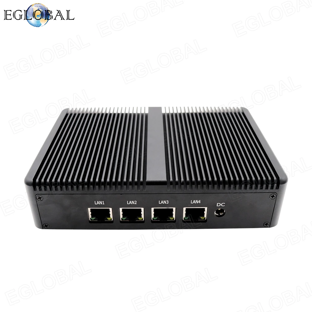 Eglobal Pfsense безвентиляторный мини-ПК Intel Celeron J1900 4 * WG82583 гигабитный RJ45 Lan брандмауэр