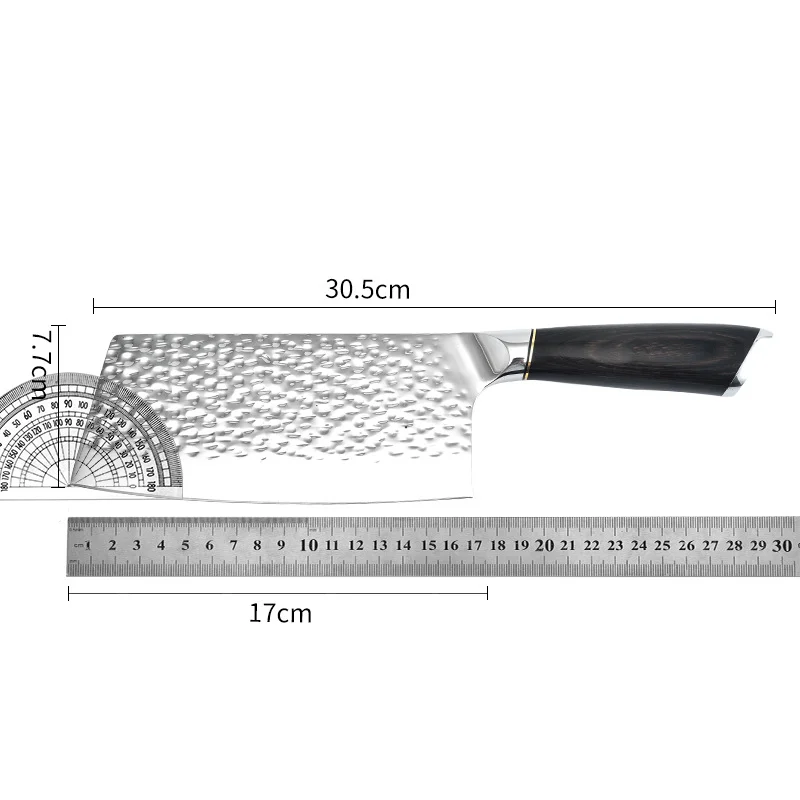 

Kitchen Knife Chinese 7 Inch Cleaver Knife Forged Stainless Steel Full Tang Chef Butcher Chopper Meat Tool