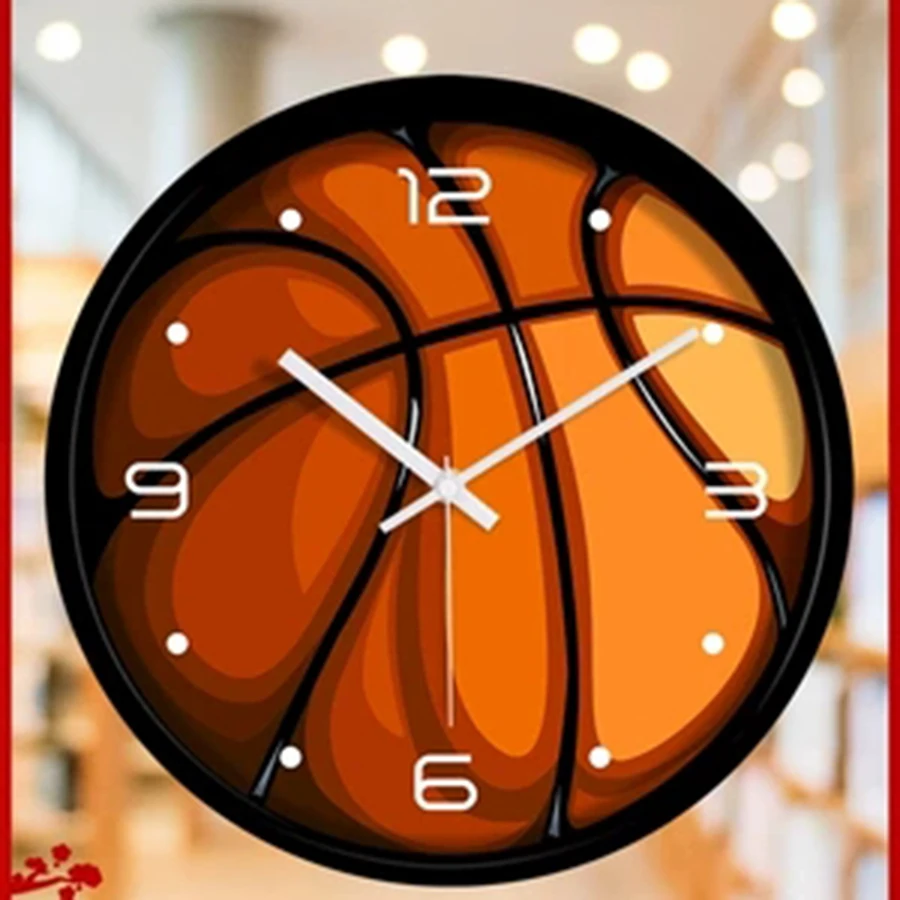 

Creative Design Wall Clock Basketball Clock Silent Glass Digital Electronic Wall Watch Quartz Wandklok Home Decor W