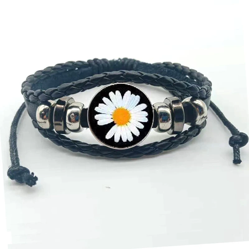 Новые товары классический стеклянный браслет с цветами Простой маргаритками