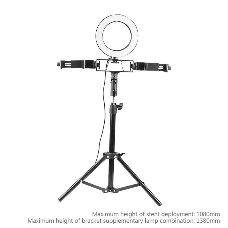 Selfie Stick Ring Table Fill Light Dimmable Studio Camera Ring Lamp Live Broadcast Beauty Shadowless Light Supplement for Makeup