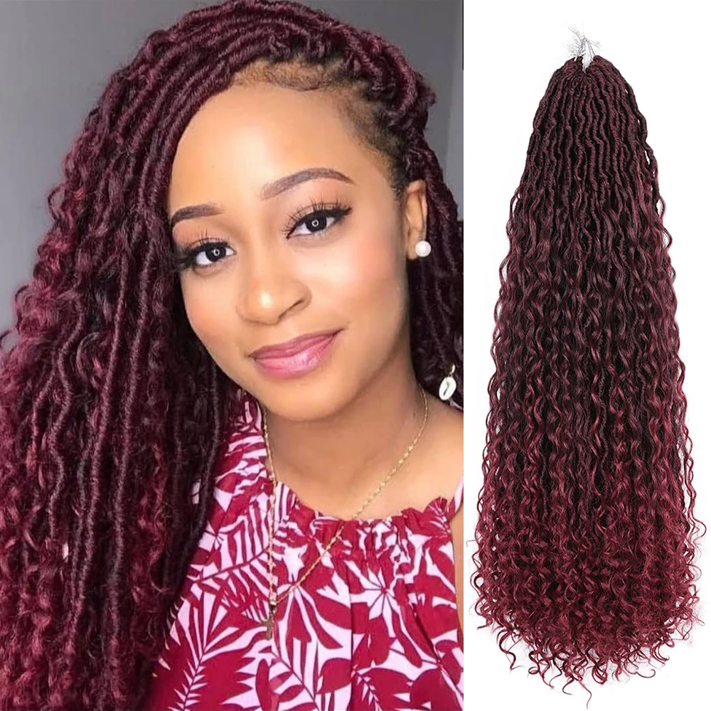 

Synthetic Crochet Braids Hair Goddess Faux Locs Crochet Hair Extensions Ombre River Locs With Curly Hair For Women Alibaby
