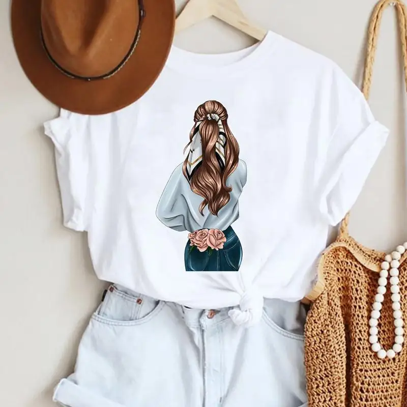 

Женские футболки с мультипликационным принтом 90-х трендовая Милая Повседневная модная одежда 90-х годов с графическим принтом Футболка Топ ...