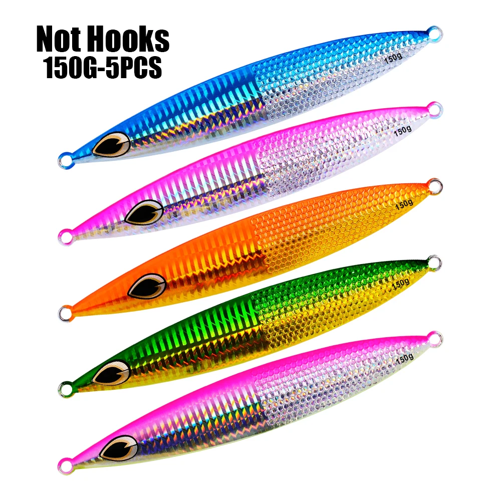 

PROBEROS 5pcs Lead fish 150g-200g fishing lure 5 color fishing Bait Casting Lure Deep sea Jig Fishing Tackle