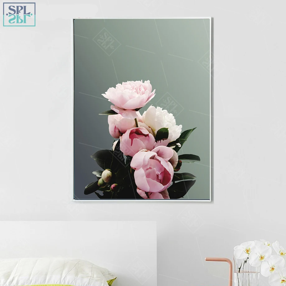 SPLSPL современный классический розовый пион холст картина стены художественные