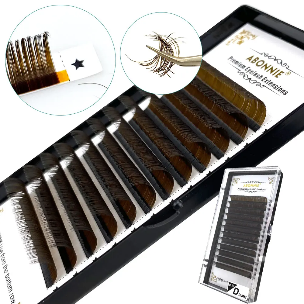 

Abonnie Dark Brown Individual Eyelash Extension Colorful Eye Lashes Extension Mink Eyelash for Beauty