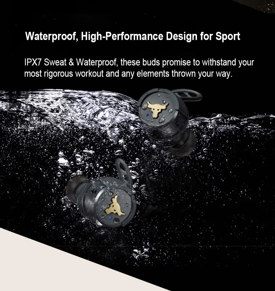 저렴한 100% 오리지널 JBL UNDER Armor Project Rock EDITION UA 진정한 무선 플래시 이어 버드 스포츠 이어 버드 방수 이어폰 핸즈프리