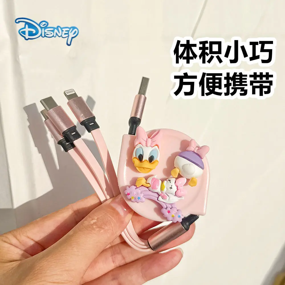 

Disney 3in1 Data USB Cable Fast Charger Charging Cable For iPhone Android Huawei Xiaomi Universal Portable Cute Phone Data Lines