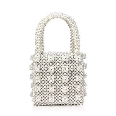 Бренд ручной жемчужные сумочки Lady beaded сумка Для женщин вечерние Винтаж сумки Ins маленькая сумка с клапаном мини сумка через плечо - Цвет: YM1765