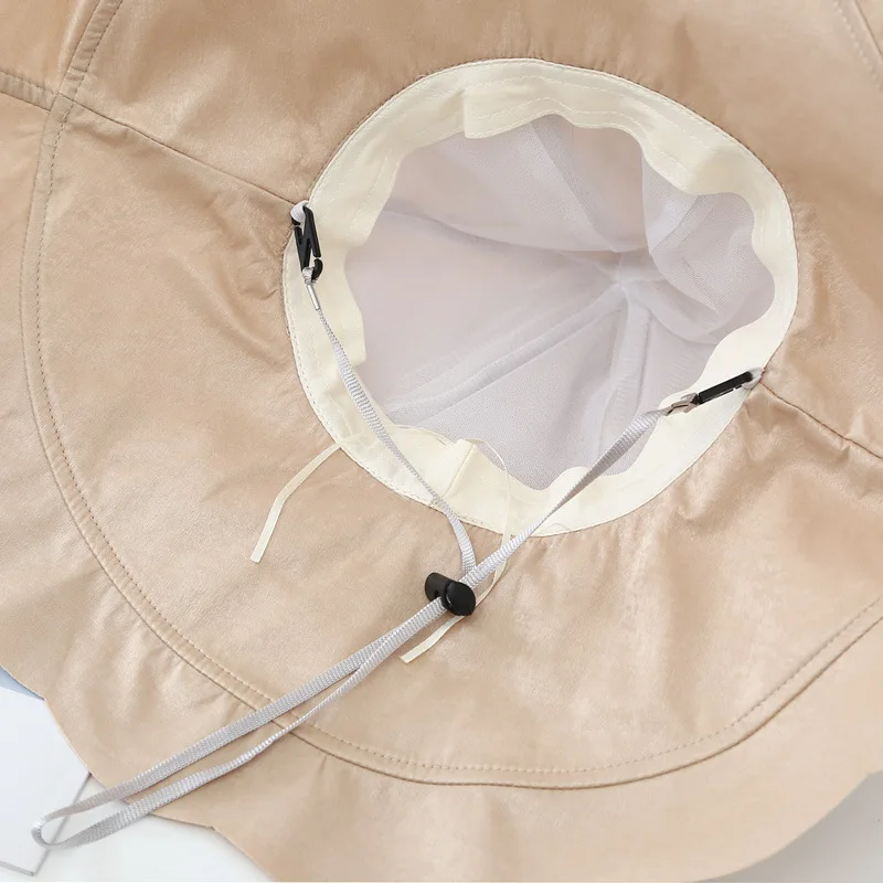 Spring Summer Ladies Dome Beach Bow Lace Sweet Fisherman Hat Theme Wide Brim Solid Color Bob Panama Hat
