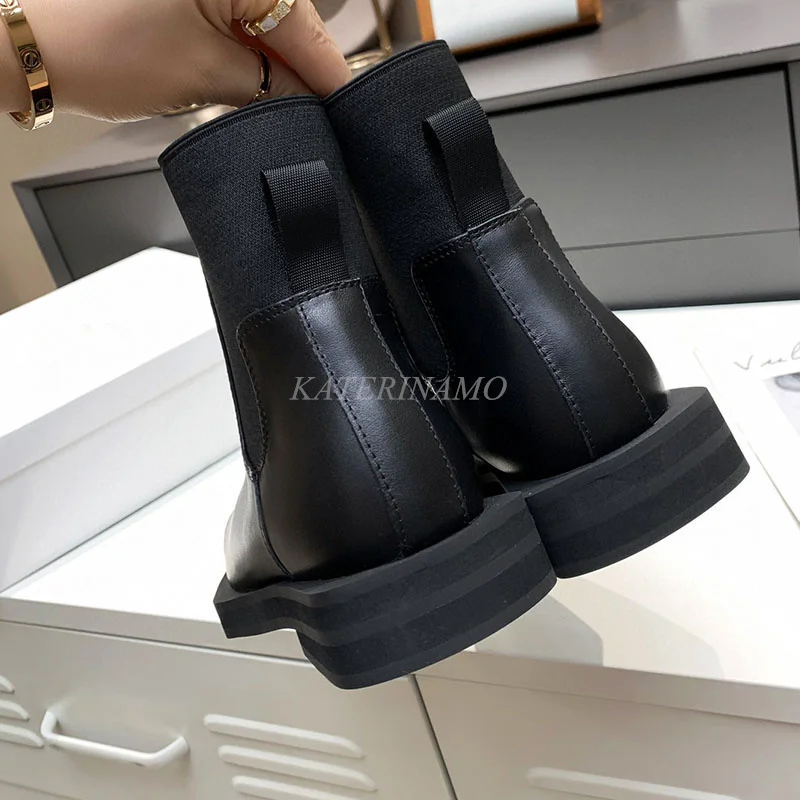 

Brand Luxury Boots For Women Female Real Leather Genuine Ankle Boots Square Toe Slip On Sale Ladies Fashion Boot Botas 2021 Hot