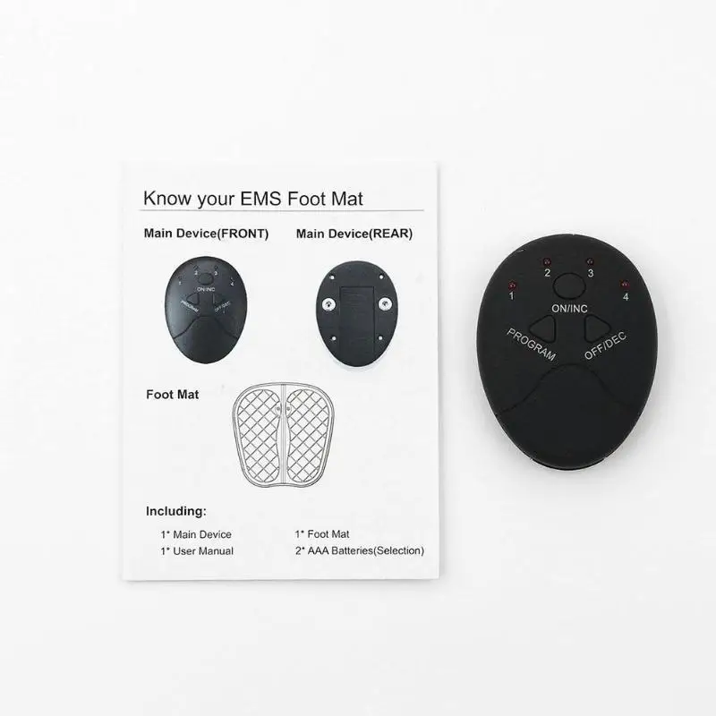 Унисекс Электрический ems массажер для ног ABS физиотерапия педикюр Tens коврик складной вибратор для ног беспроводной стимулятор мышц ног