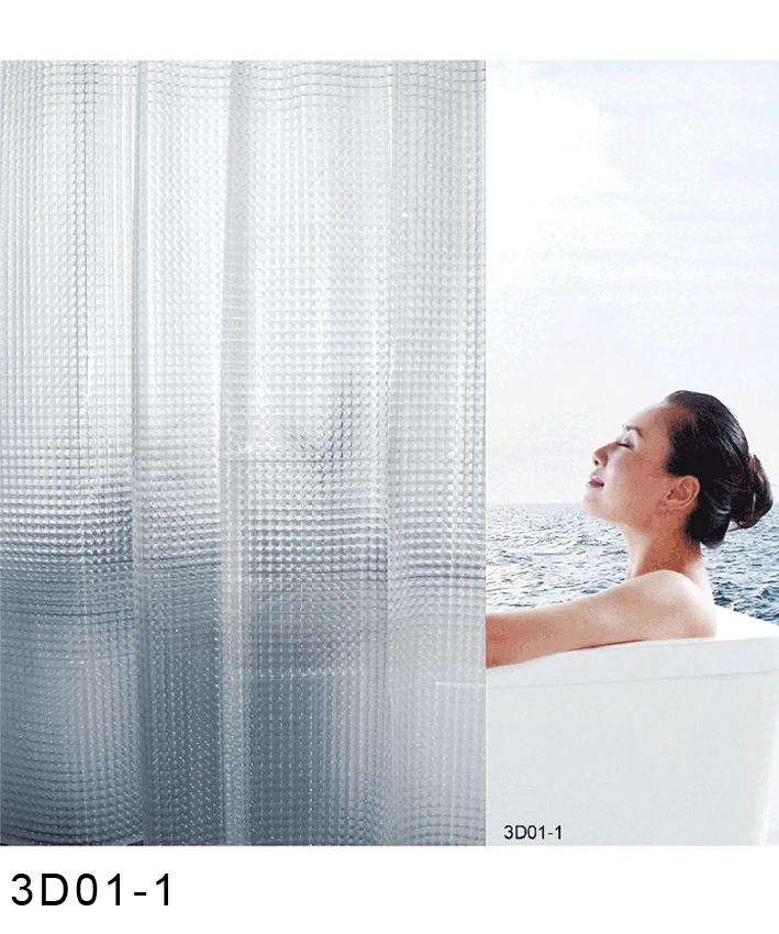 Creative Bathroom Curtain 3D Square Round Shower Waterproof Thickening Anti Mildew EVA Environmental Protection Material | Дом и сад