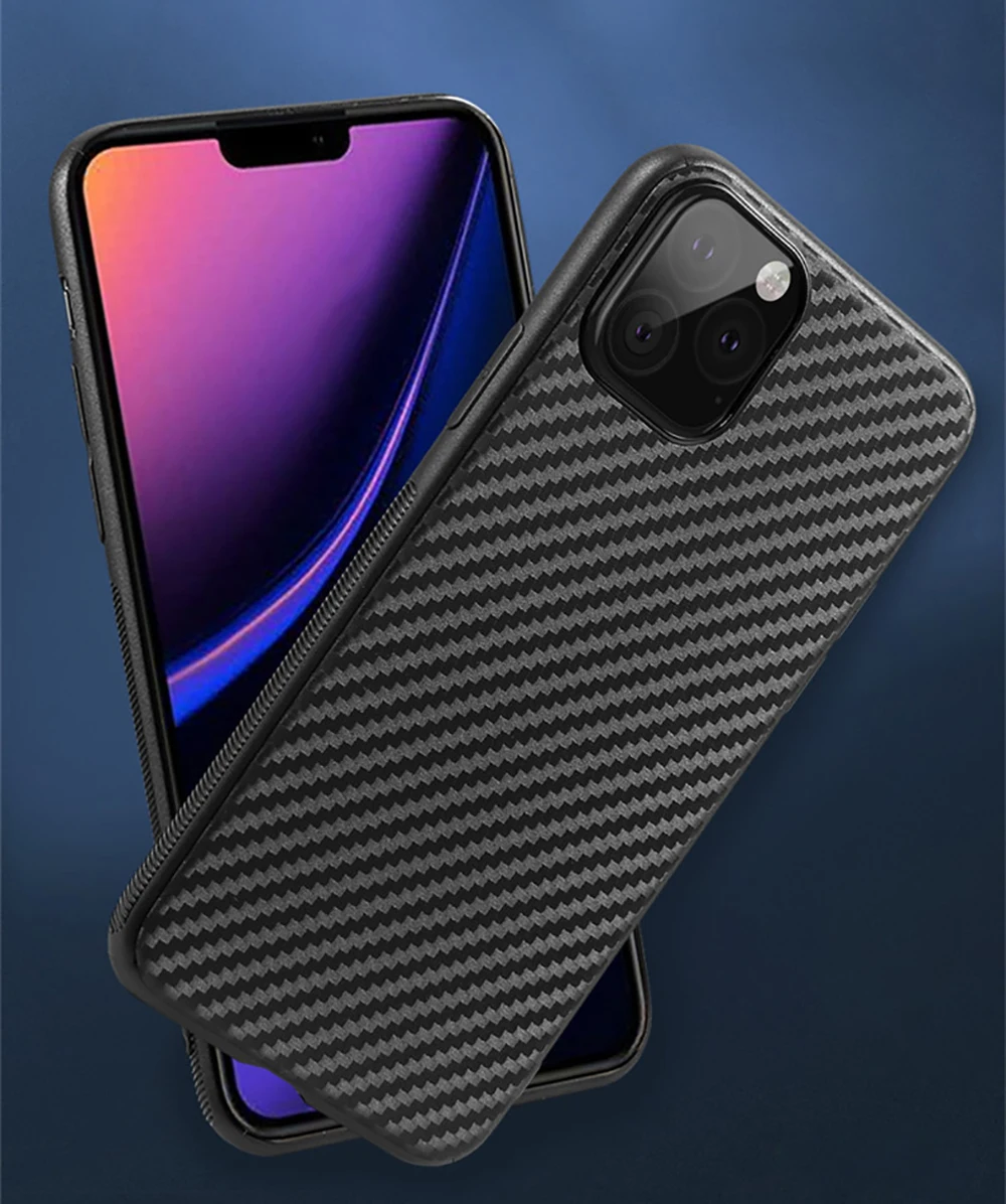 Роскошный Мягкий Нескользящий чехол из углеродного волокна для iPhone12 Mini Pro Max