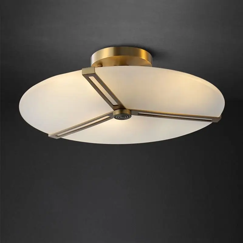

Art Fan Post Morden All Copper Light Luxury Ceiling Plate Lamp Simple Original Hallway Balcony Study Room Dressing Room