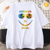 summer is cool simle t shirts women summer short sleeve loose round neck harajuku streetwear female oversized top