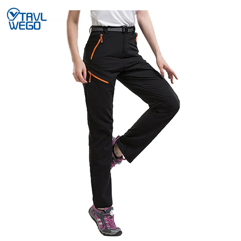 TRVLWEGO Outdoor Camping &amp Hiking Pants Women Summer Thin Quick Dry Climbing Trekking Trousers Female Easy Elastic Travel Black | Спорт и