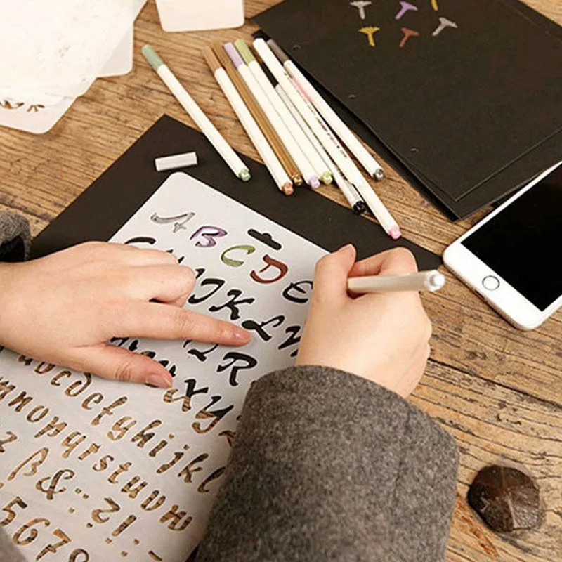 Lettering Stencils Letter and Number Stencil Painting Paper Craft Alphabet (#2) | Канцтовары для офиса и дома