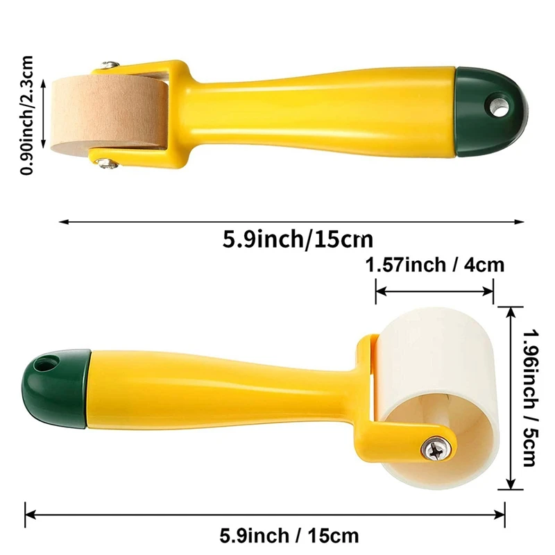 

4 Pcs Quilting Seam Roller,Sewing Seam Roller Wallpaper Roller,for Quilting,Wallpaper,Home Decoration (Plastic/Wooden)