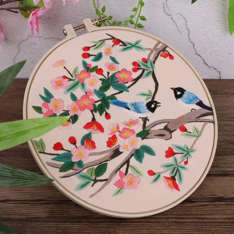 Набор для вышивки китайским цветком с обручем вышивка крестиком ручная работа