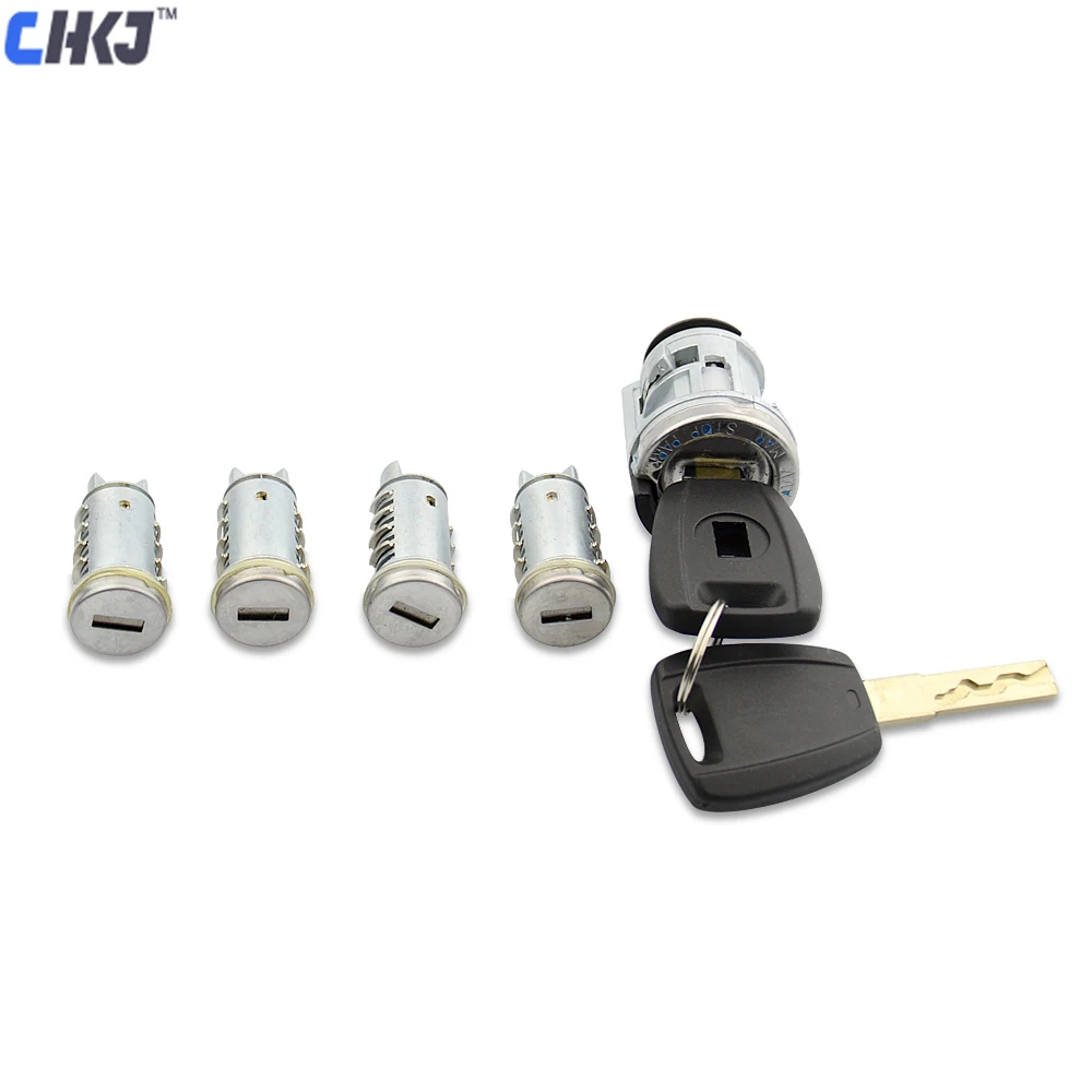 CHKJ SIP22 Blade Ignition Lock Set Key For Fiat Car Milling Lock Original Car Modified Car Door Cylinder Car Key Trunk Lock