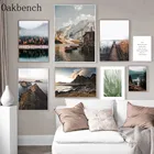 Постеры с изображением горного пейзажа, с изображением леса, декоративные картины, скандинавские настенные картины для гостиной