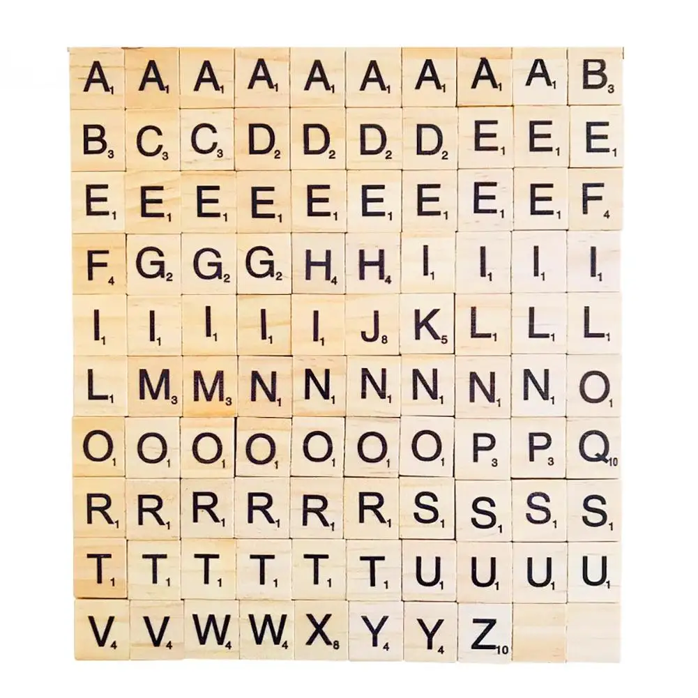 100 шт./компл. деревянные плитки Scrabble буквы алфавита ремесла Обучающие Детские игрушки ясный экран печатные буквы и цифры игрушки подарок