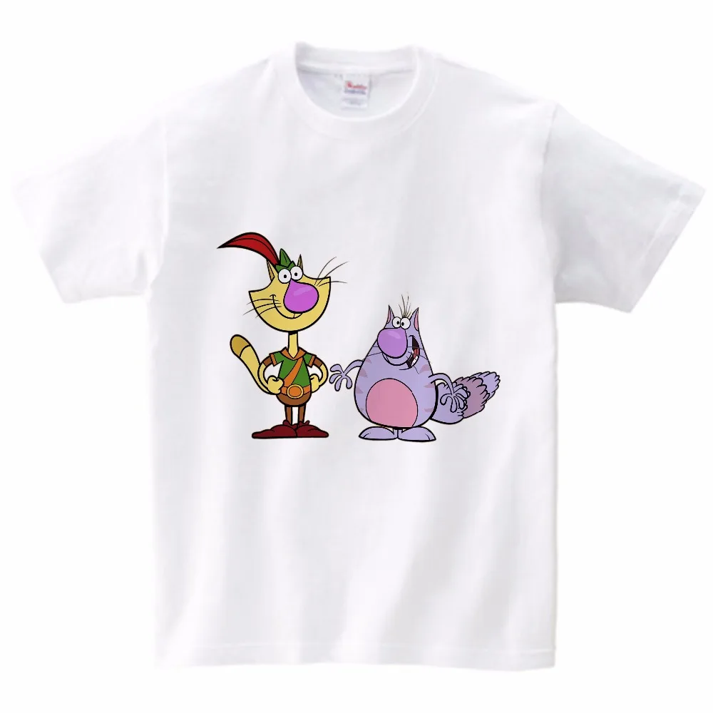 

Yearning For A Free Cat Cartoon Digital Printing Children Tshirt Summer Kids Tshirt Nature Cat And Its Partner Pure Cotton Tshir