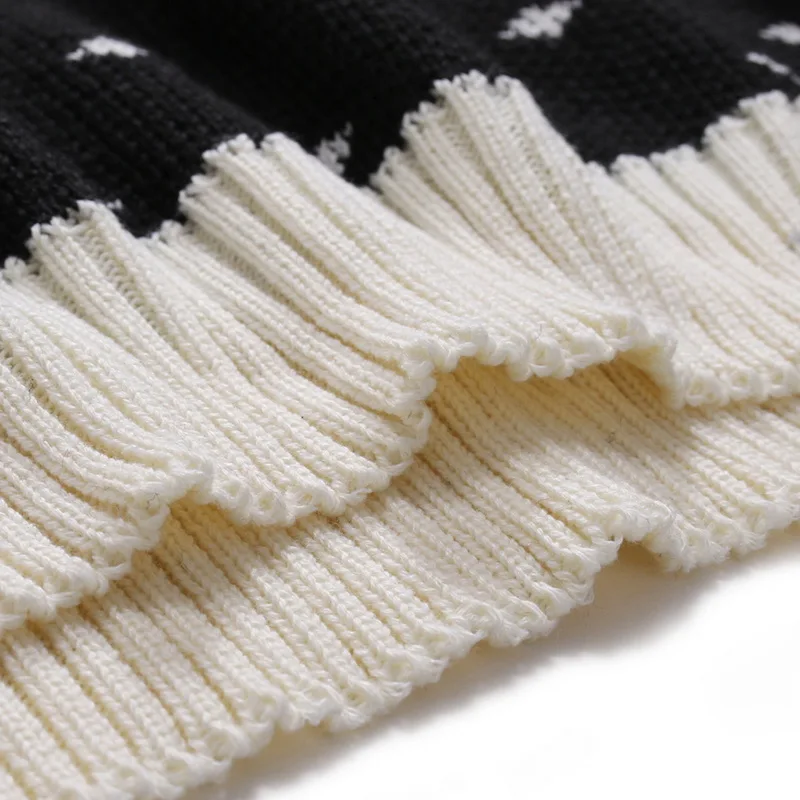 HEFLASHOR Зимний Рождественский шерстяной свитер мужской с принтом модный в горошек