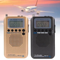 hanrongda hrd 737 portable radio aircraft full band radio fmamswcbairvhf receiver world band with lcd display alarm clock