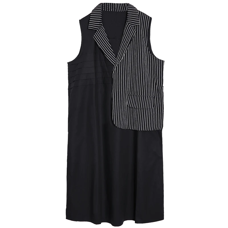 Женское платье средней длины XITAO Полосатое лоскутного покроя в Корейском стиле с