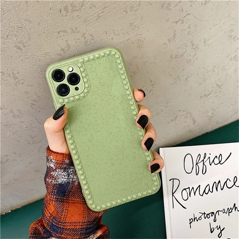 

Kowkaka Cute 3D Dots Phone Case For iPhone 12 Pro 11 Pro Max X XR 12 Mini S 7 8 Plus SE 2020 Vintage hockproof Soft Back Cover