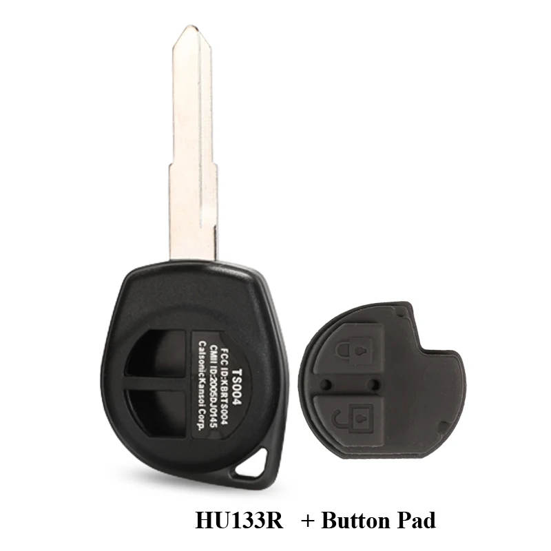 HU133R with Pad Jingyuqin 2 кнопки дистанционного ключа чехол+ Кнопка Pad для Suzuki Grand Vitara Igins Alto SX4 Agila Fob оболочки HU133R TOY43 SZ11R лезвие - Цвет: HU133R with Pad