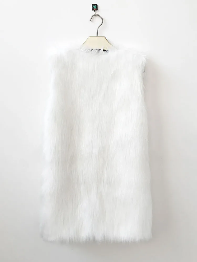 Especially Female Faux Fur Coat Women's Clothing 2021 NEW Fluffy Top Oversized High Quality Y2k Sleeveless Shaggy Luxury Jacket