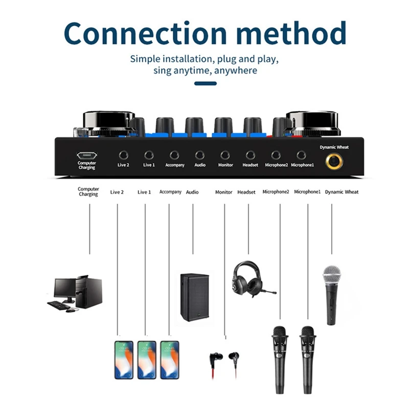 

N1 Sound Card BM800 Microphone Set for Anchor Live Recording and Singing with Professional Condenser Microphone