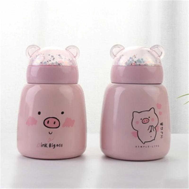 1 шт. Новый 300 мл мини с принтом &quotСвинка&quot из нержавеющей стали Термос мода