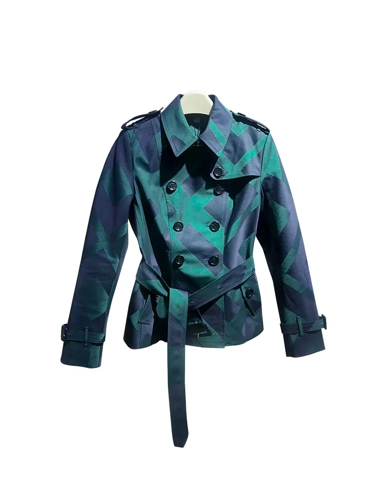New BURDULLY women Trench Coat England Style short coat double breasted outer wear women's clothes female