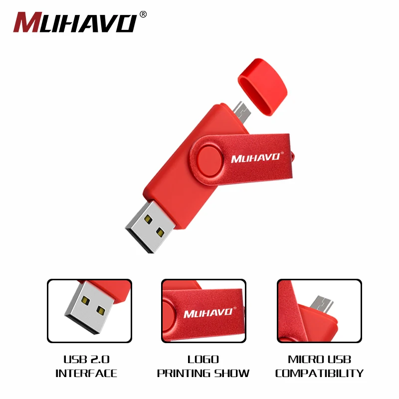 Usb флеш накопитель 128 Гб OTG 64 Смартфон Флешка 32 16 металлический otg cle usb 8 ГБ