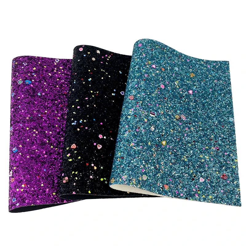 

XHT-22044 sequin glitter leather for bows and crafts