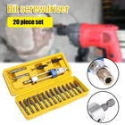 2 в 1 Набор высокоскоростных стальных отверток для сверления и установки винтов 20 шт. с чехлом для переноски Инструменты для ремонта MJJ88