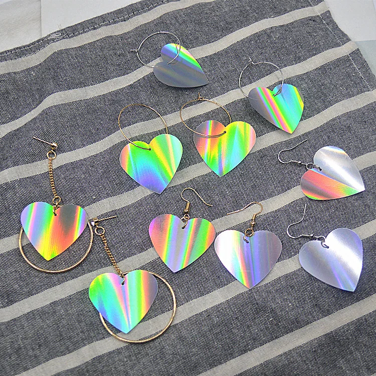 

Retro personality trendy jewelry hand-made simple fashion temperament ring sequin heart-shaped love simple earrings ear hooks